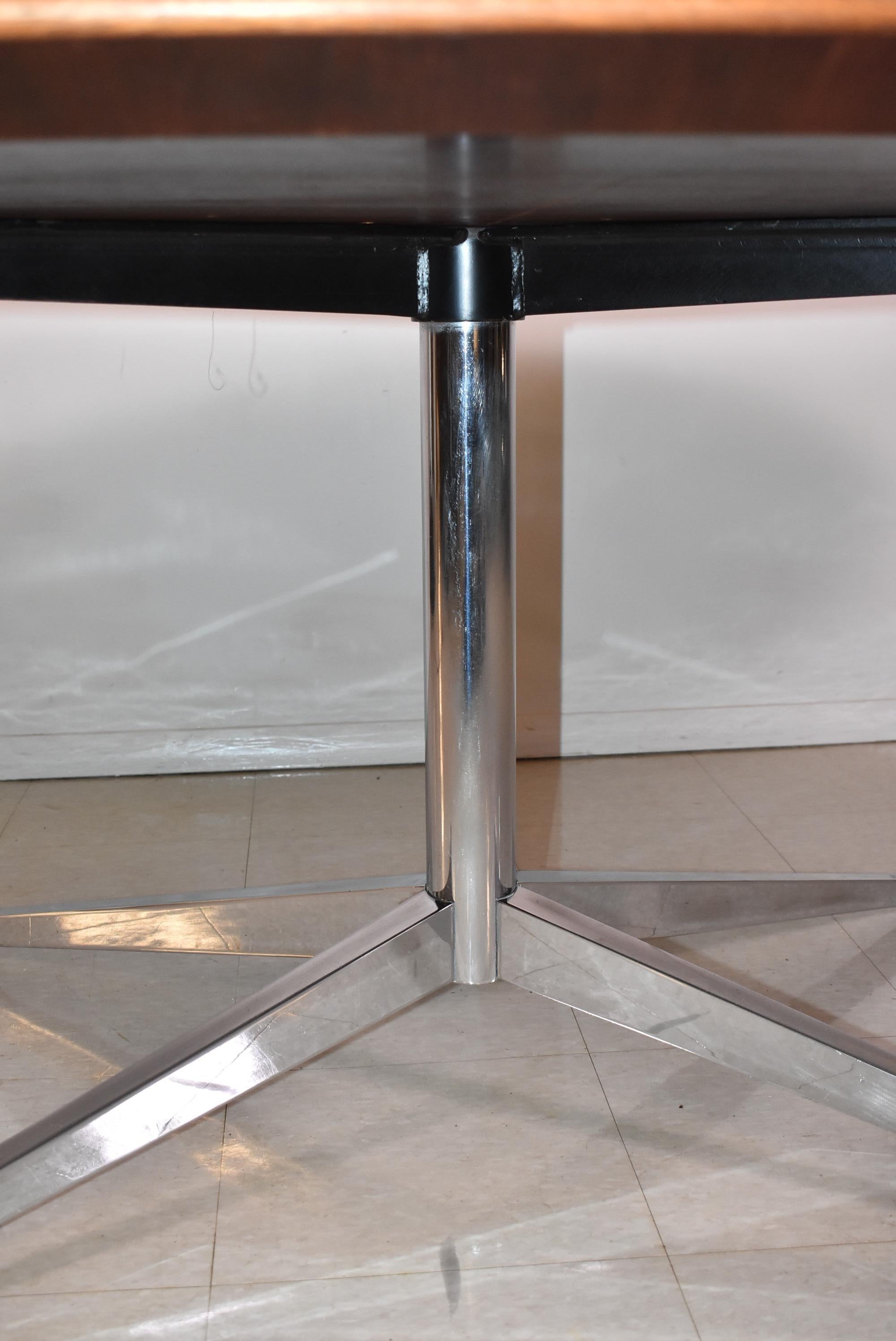 Bois de rose Florence Knoll Table de conférence pour salle à manger en bois de rose, 96