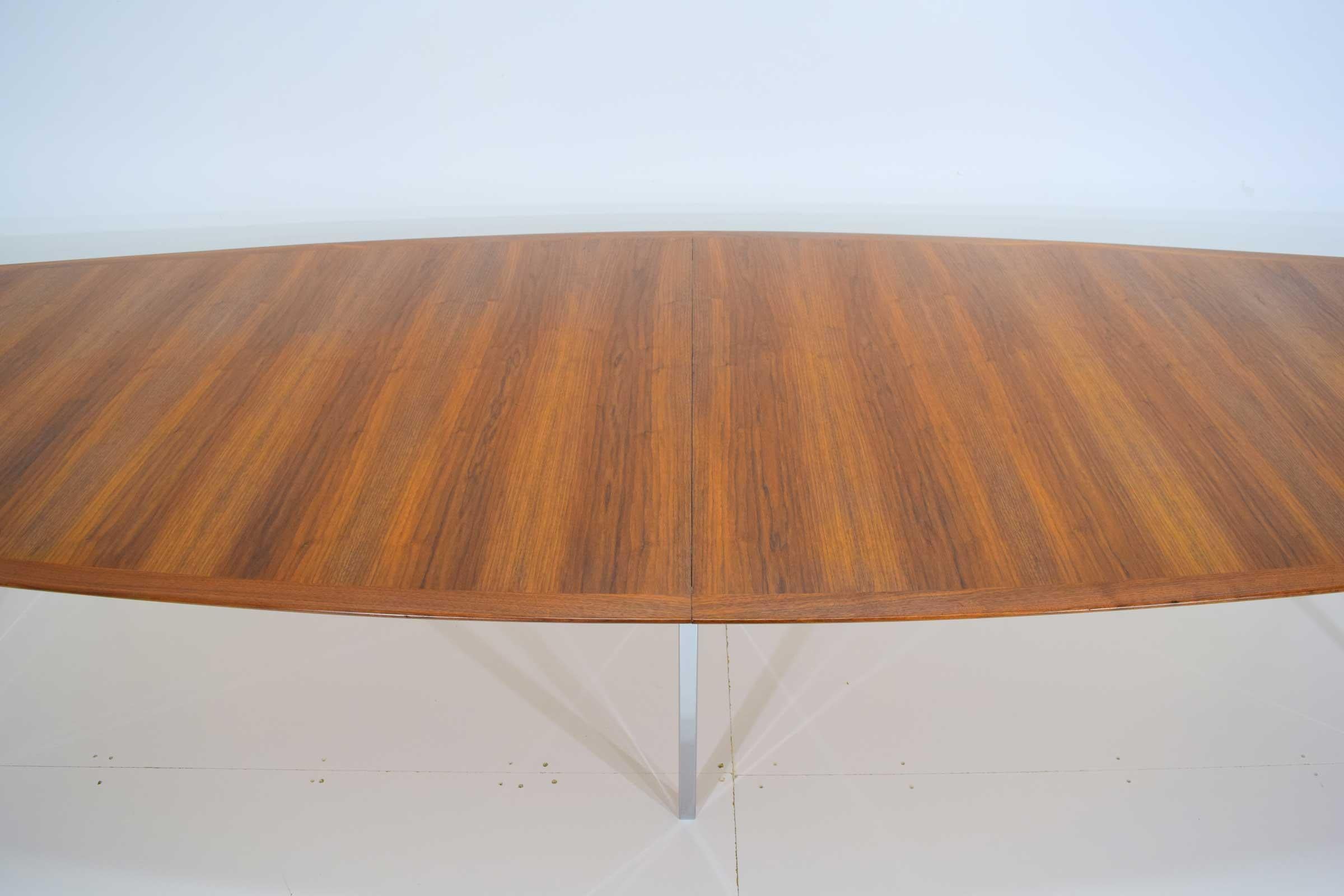 Chrome Florence Knoll Rosewood Dining or Conference Table