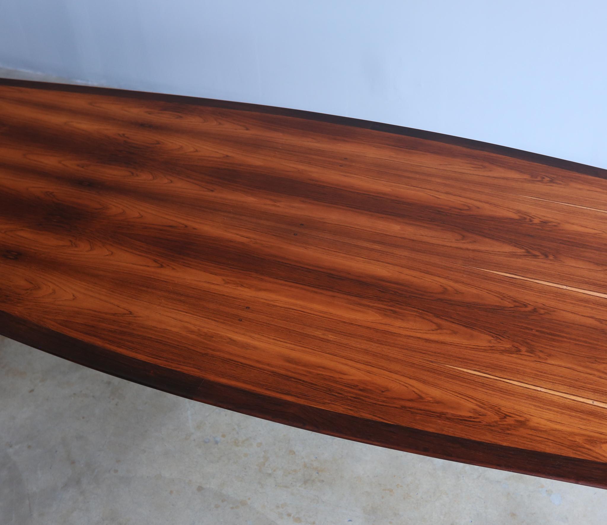 20th Century Florence Knoll Rosewood Dining Table Distributed by FORMA Brazil,  circa 1960