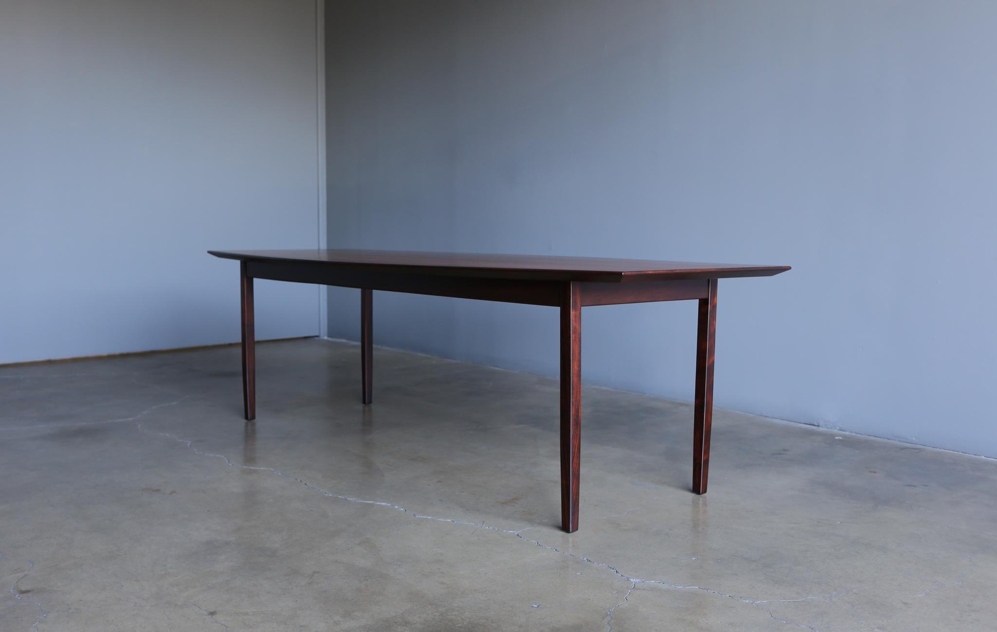 Wood Florence Knoll Rosewood Dining Table Distributed by FORMA Brazil,  circa 1960 