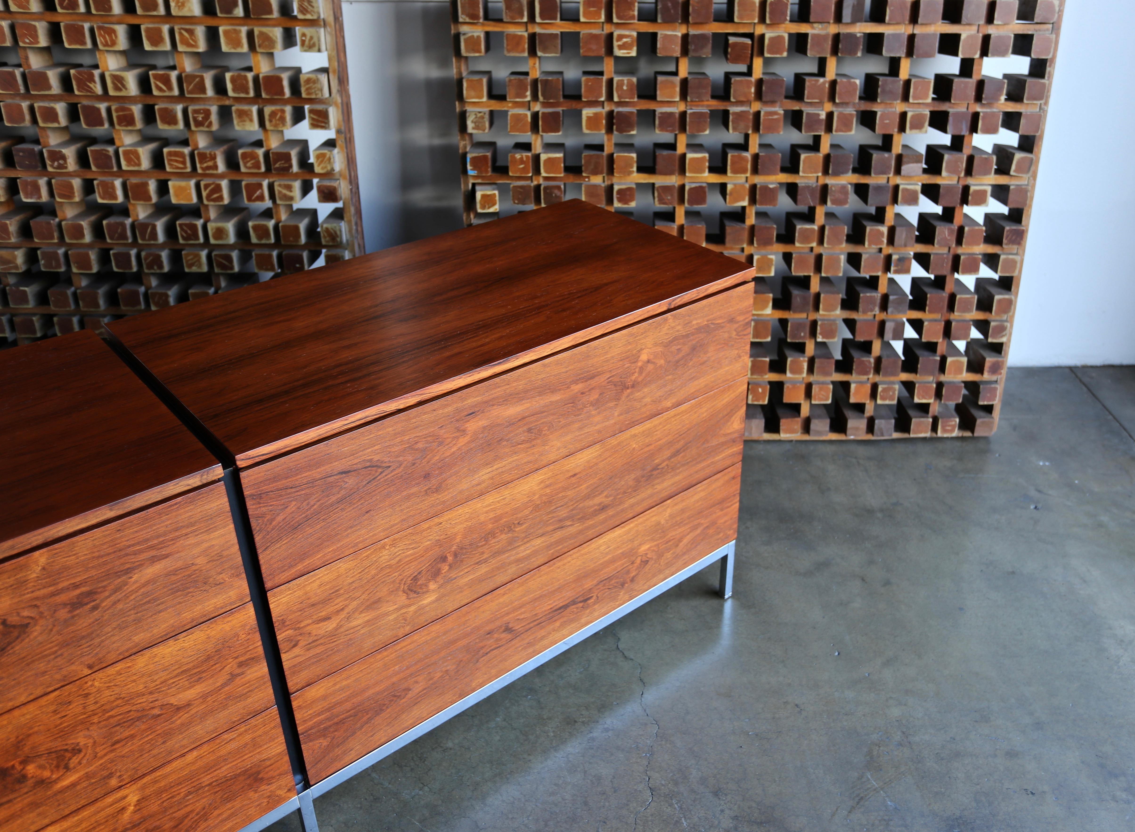 Rosewood Knoll Dresser, circa 1965 In Good Condition In Costa Mesa, CA