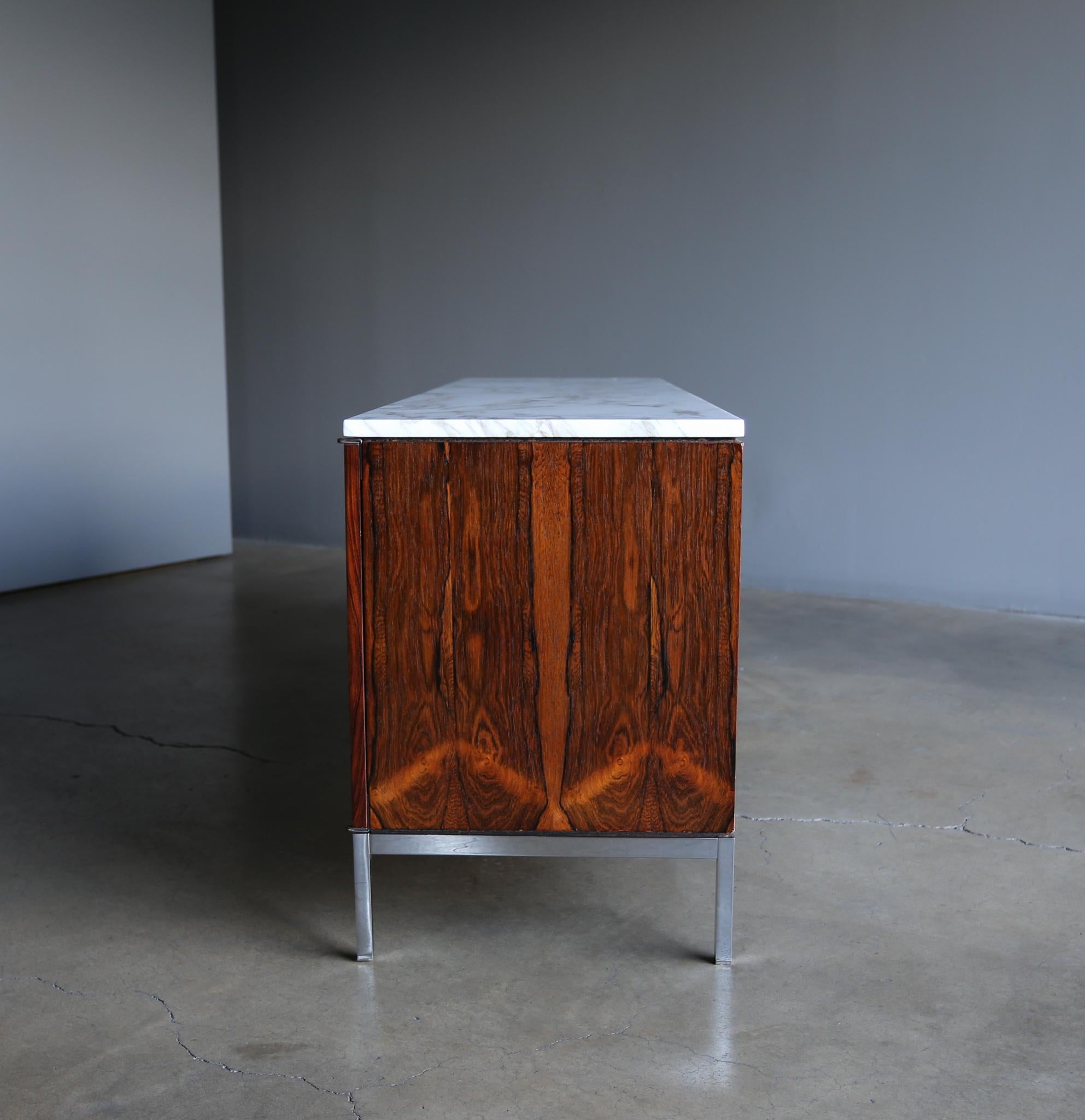 Florence Knoll Rosewood & Marble Credenza circa 1960 5