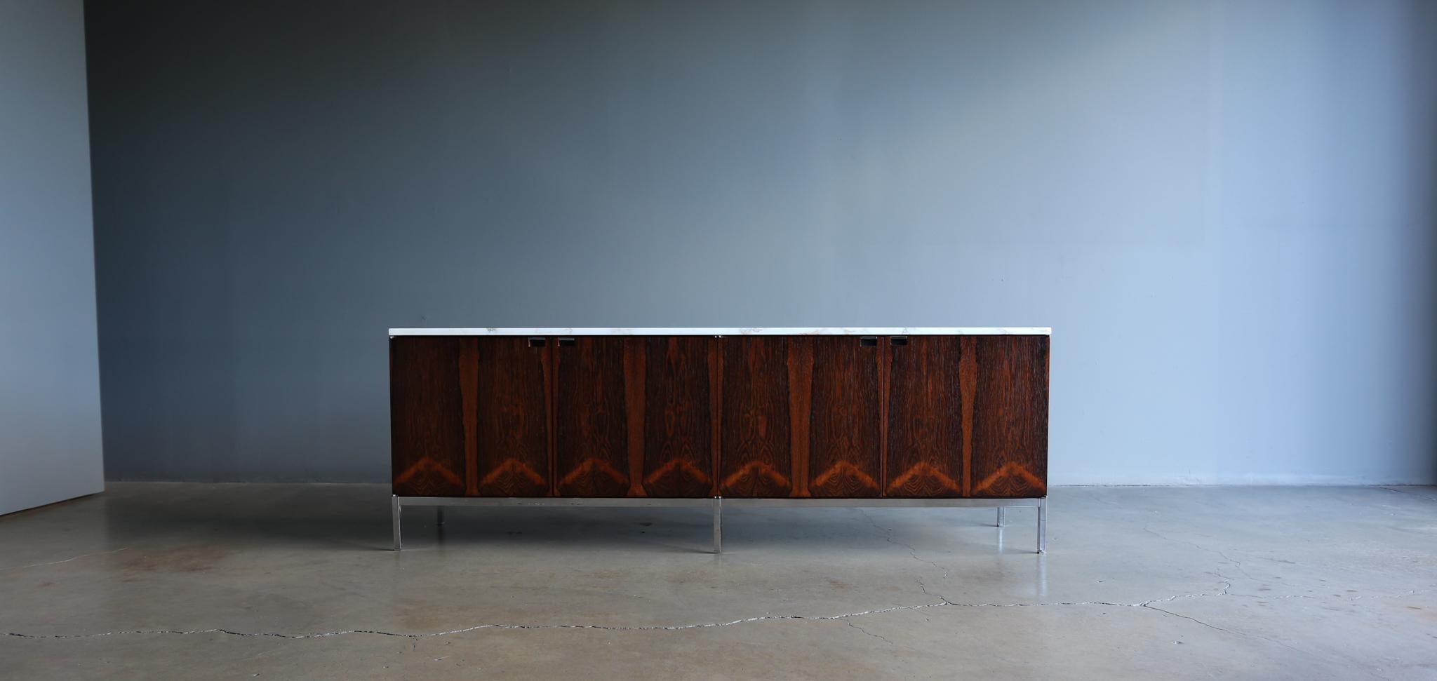 Florence Knoll Rosewood & Marble Credenza circa 1960 6