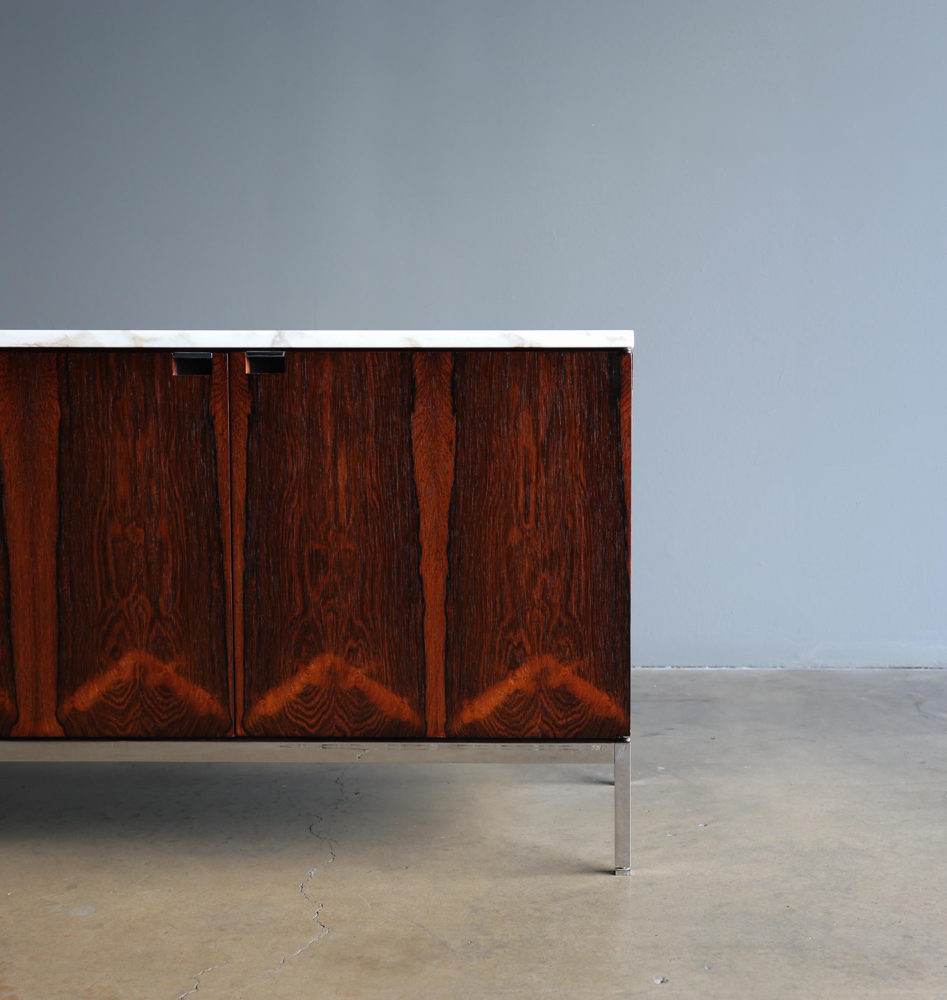 Mid-Century Modern Florence Knoll Rosewood & Marble Credenza circa 1960