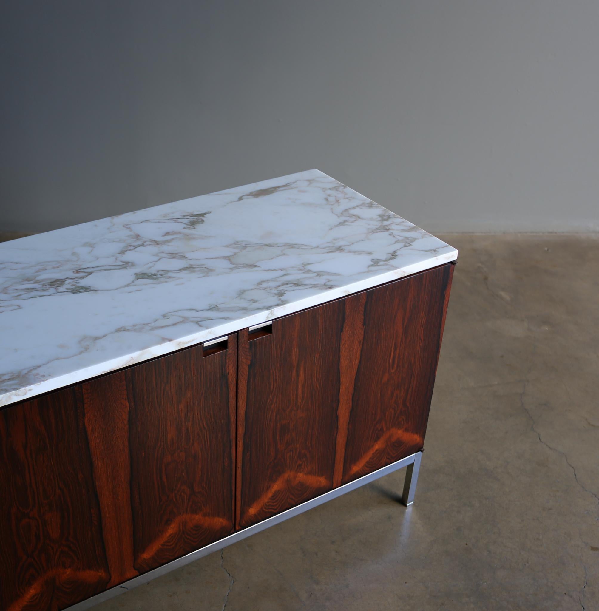 Florence Knoll Rosewood & Marble Credenza circa 1960 2