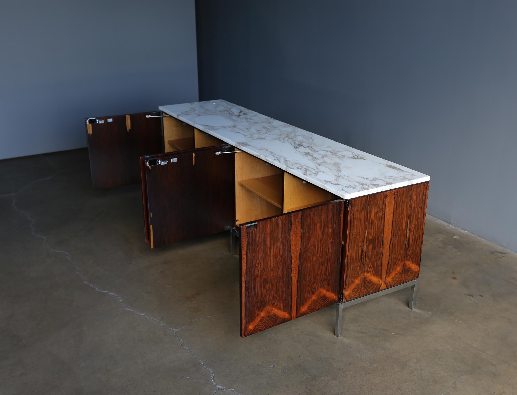 Florence Knoll Rosewood & Marble Credenza circa 1960 3