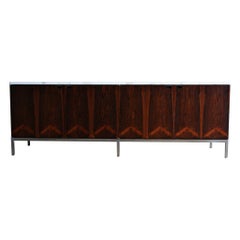 Florence Knoll Anrichte aus Rosenholz und Marmor, um 1960