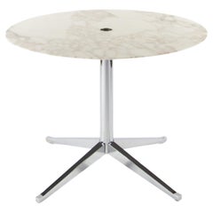 Florence Knoll Round Calacatta Gold Marble Cafe Side Office Meeting Table