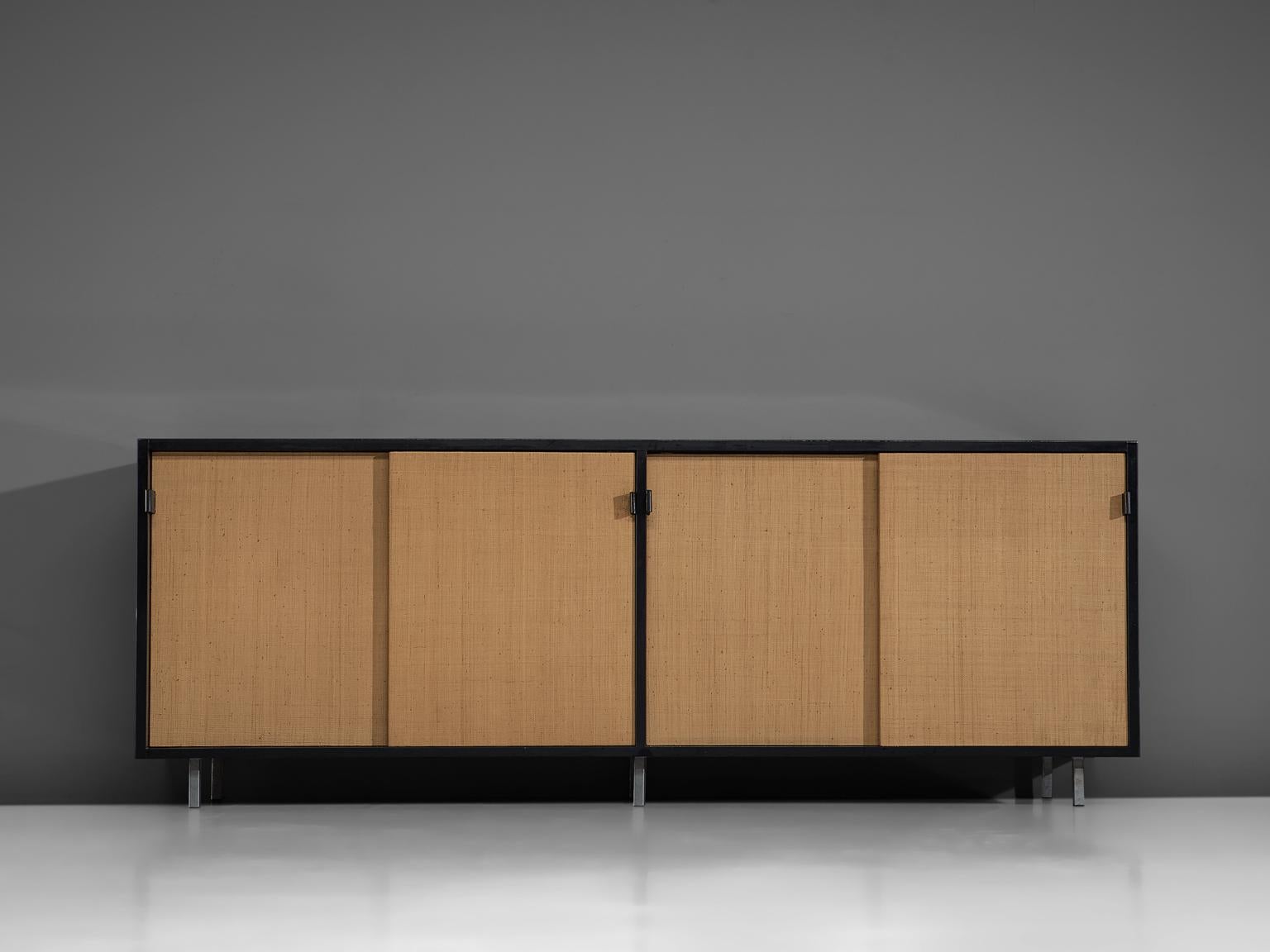 Mid-Century Modern Florence Knoll Seagrass Credenza Designed for Knoll Office