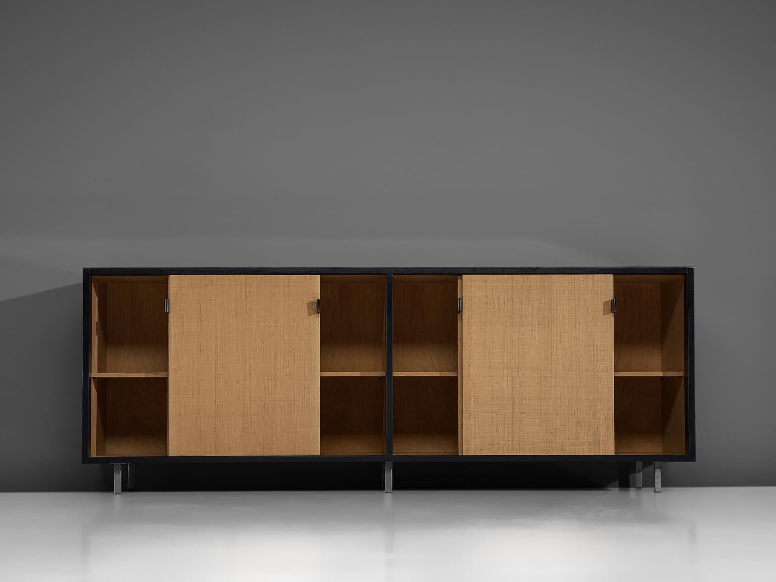Florence Knoll Seagrass Credenza Designed for Knoll Office In Good Condition In Waalwijk, NL