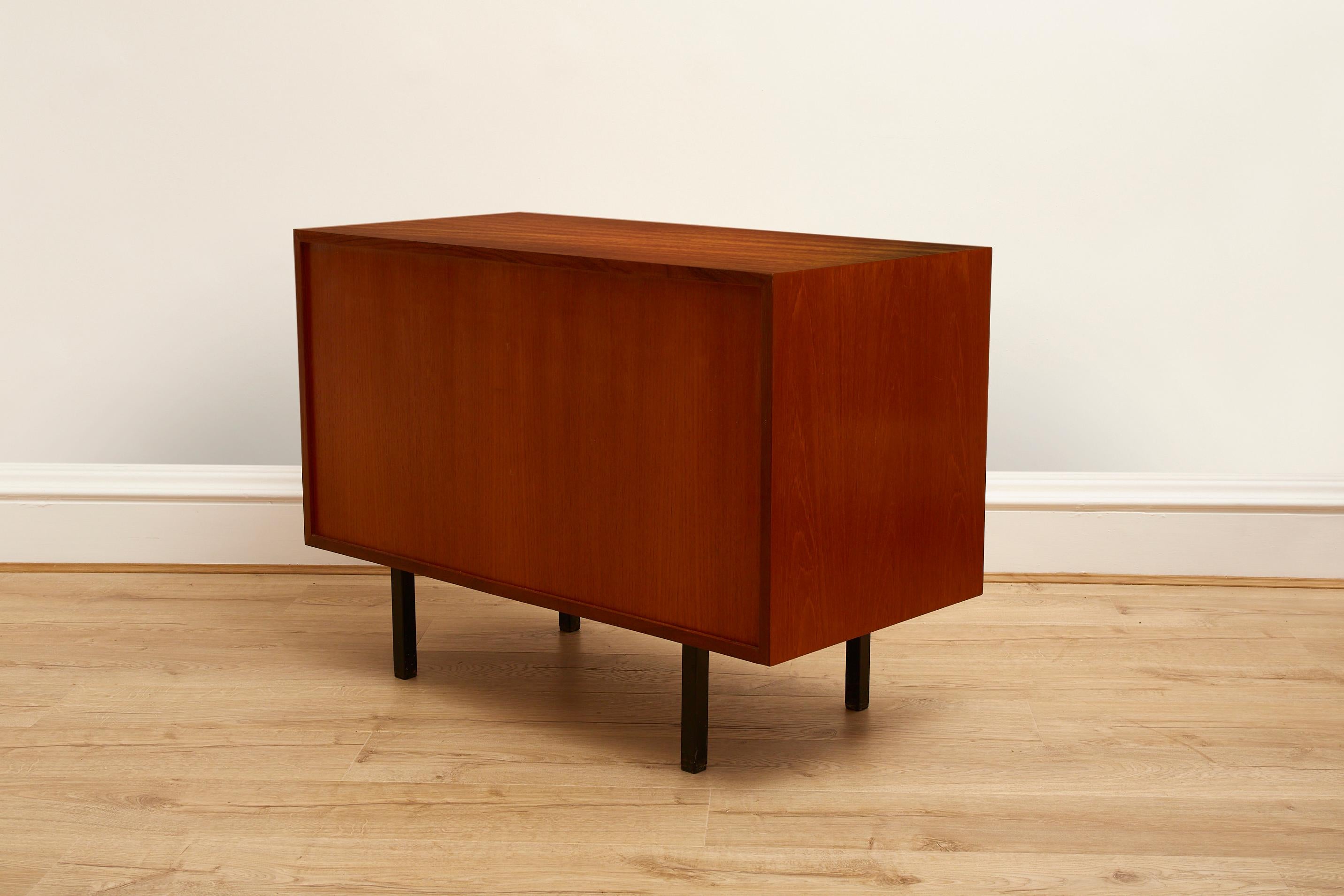 20th Century Florence Knoll seagrass two door credenza cabinet for Knoll international 1960's For Sale