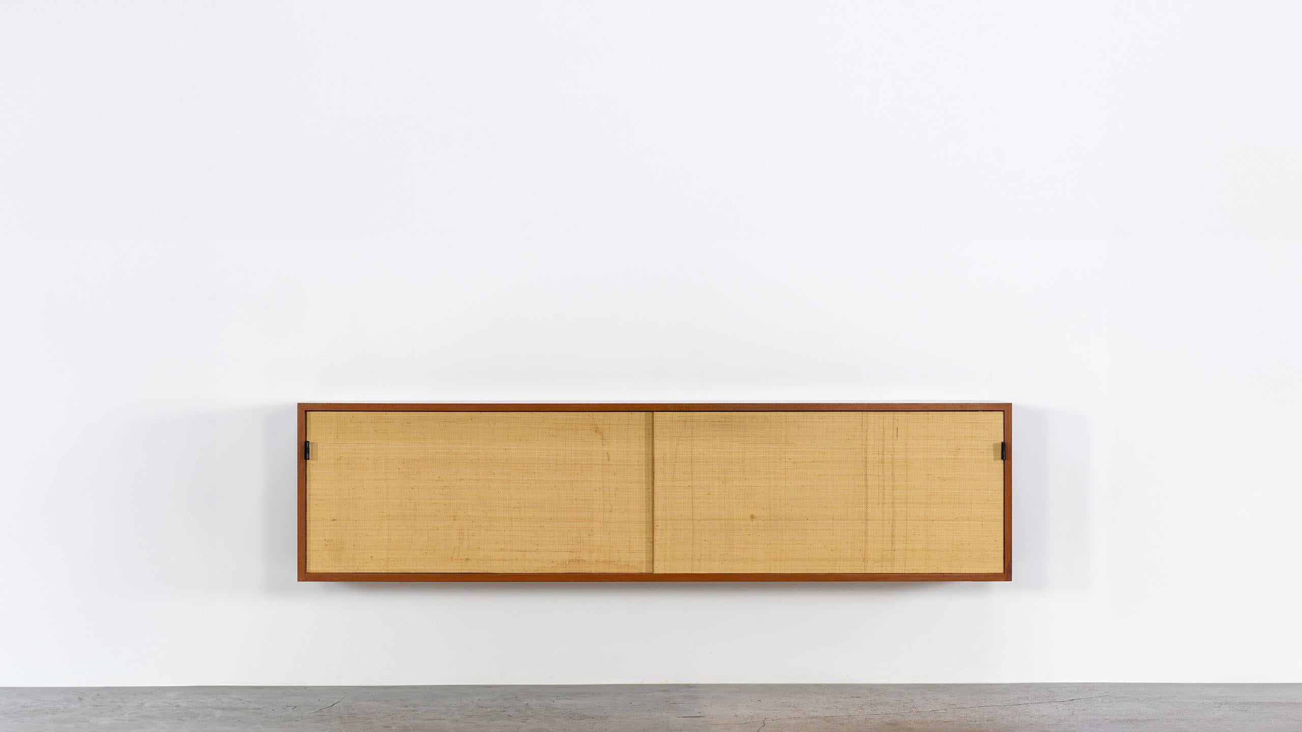 Florence Knoll Sideboard Wall Mounted 1952 Seagrass Teak by Knoll International For Sale 13