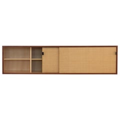 Florence Knoll, Sideboard 1952 Seagrass & Teak Wall-Mounted Knoll International