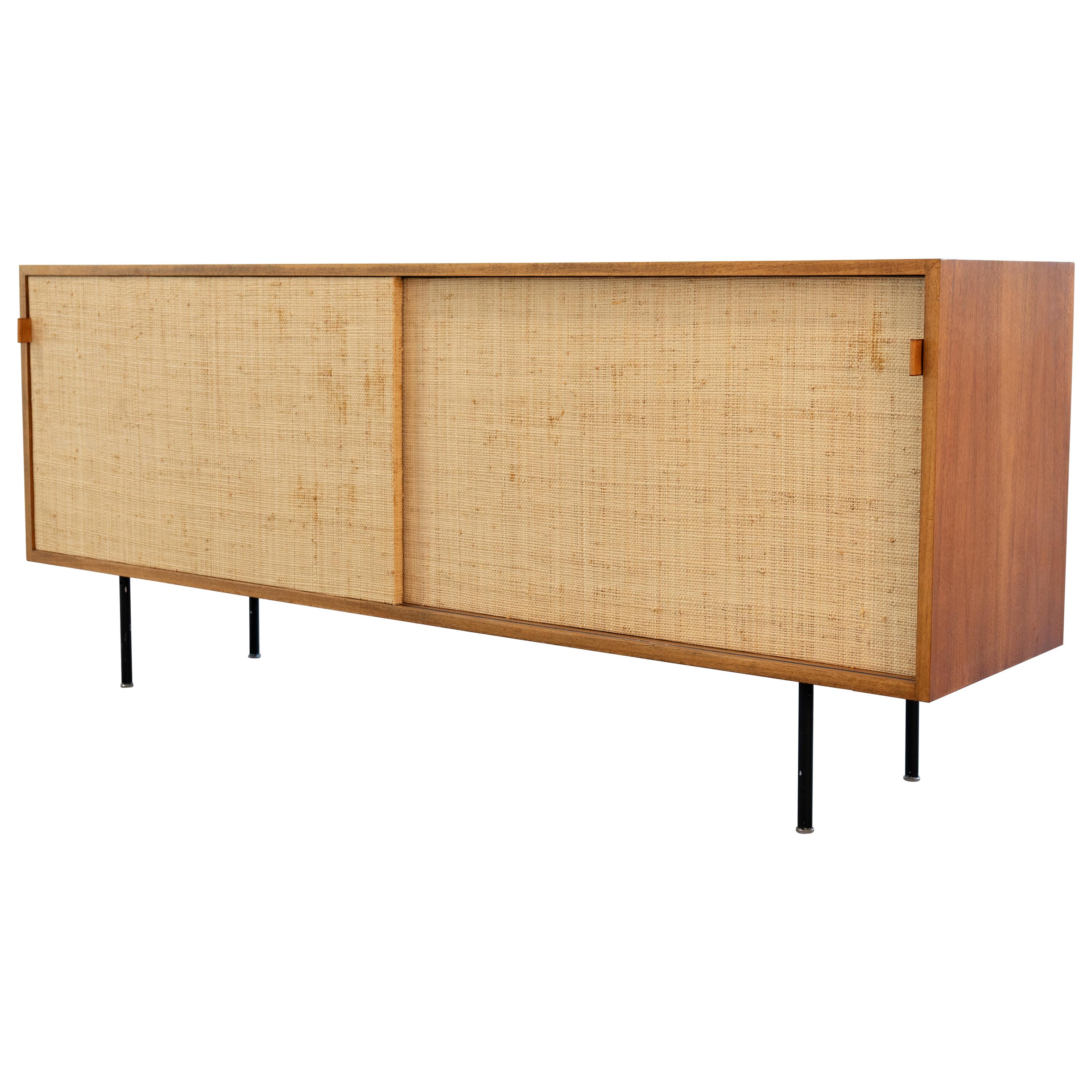 Florence Knoll, Sideboard 1968 Seagrass Doors and Walnut by Knoll International