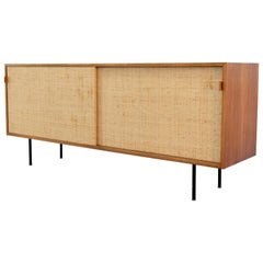 Florence Knoll, Sideboard 1968 Seagrass Doors and Walnut by Knoll International