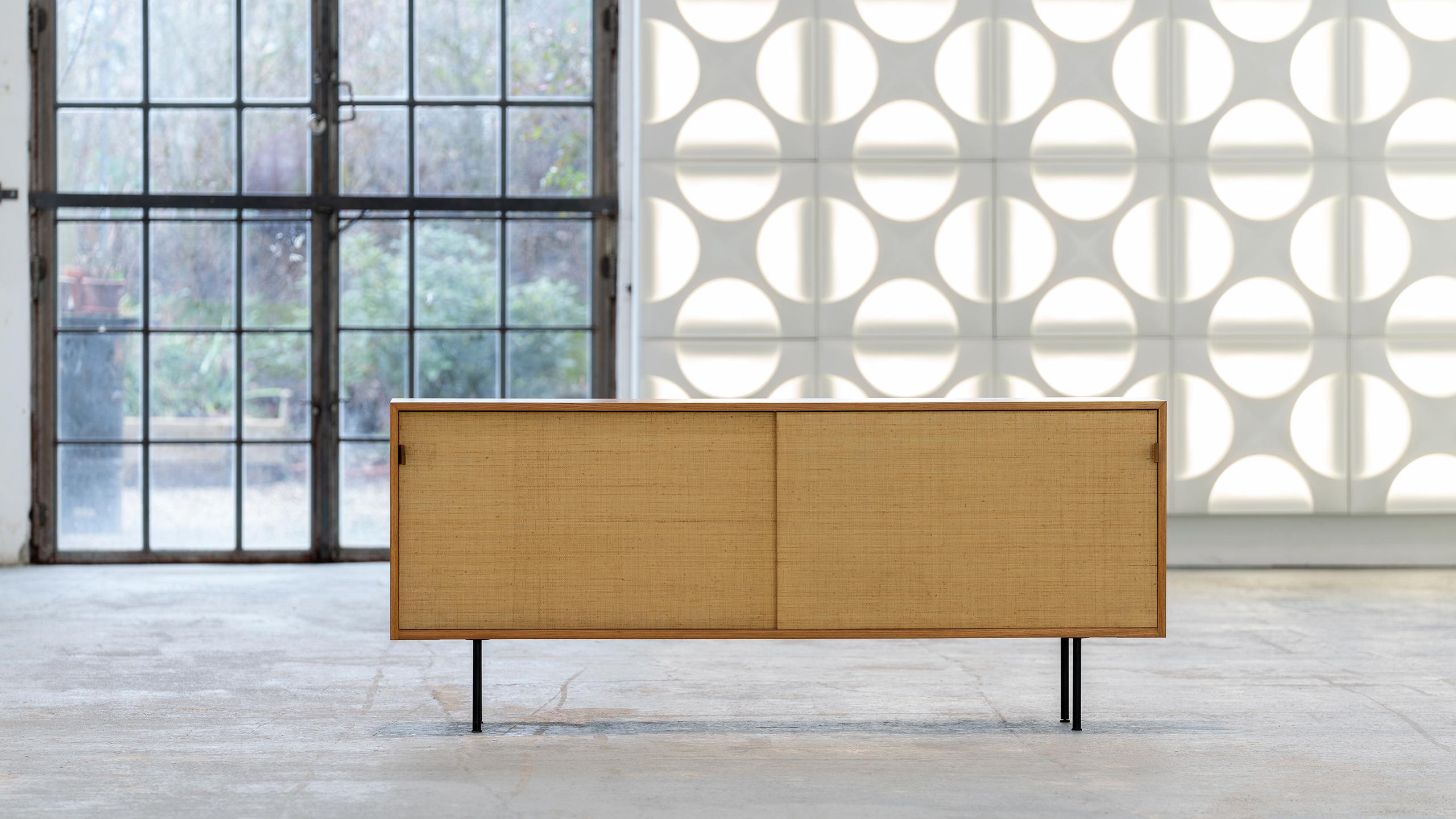 Mid-20th Century Florence Knoll, Sideboard, 1968 Seagrass Doors & Ash Wood, Knoll International