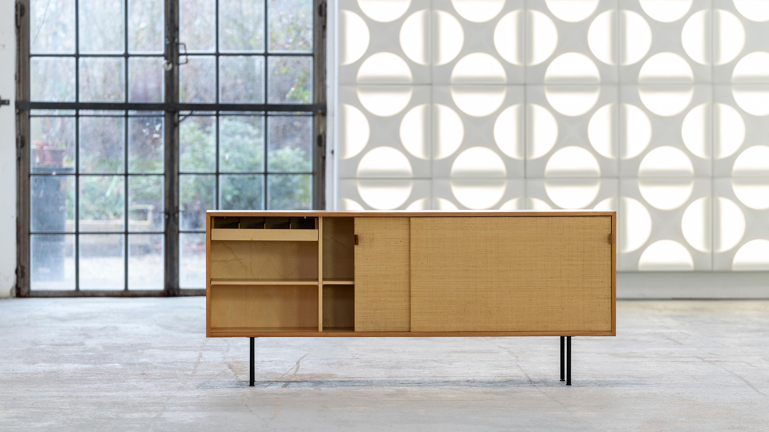 Florence Knoll, Sideboard, 1968 Seagrass Doors & Ash Wood, Knoll International 1
