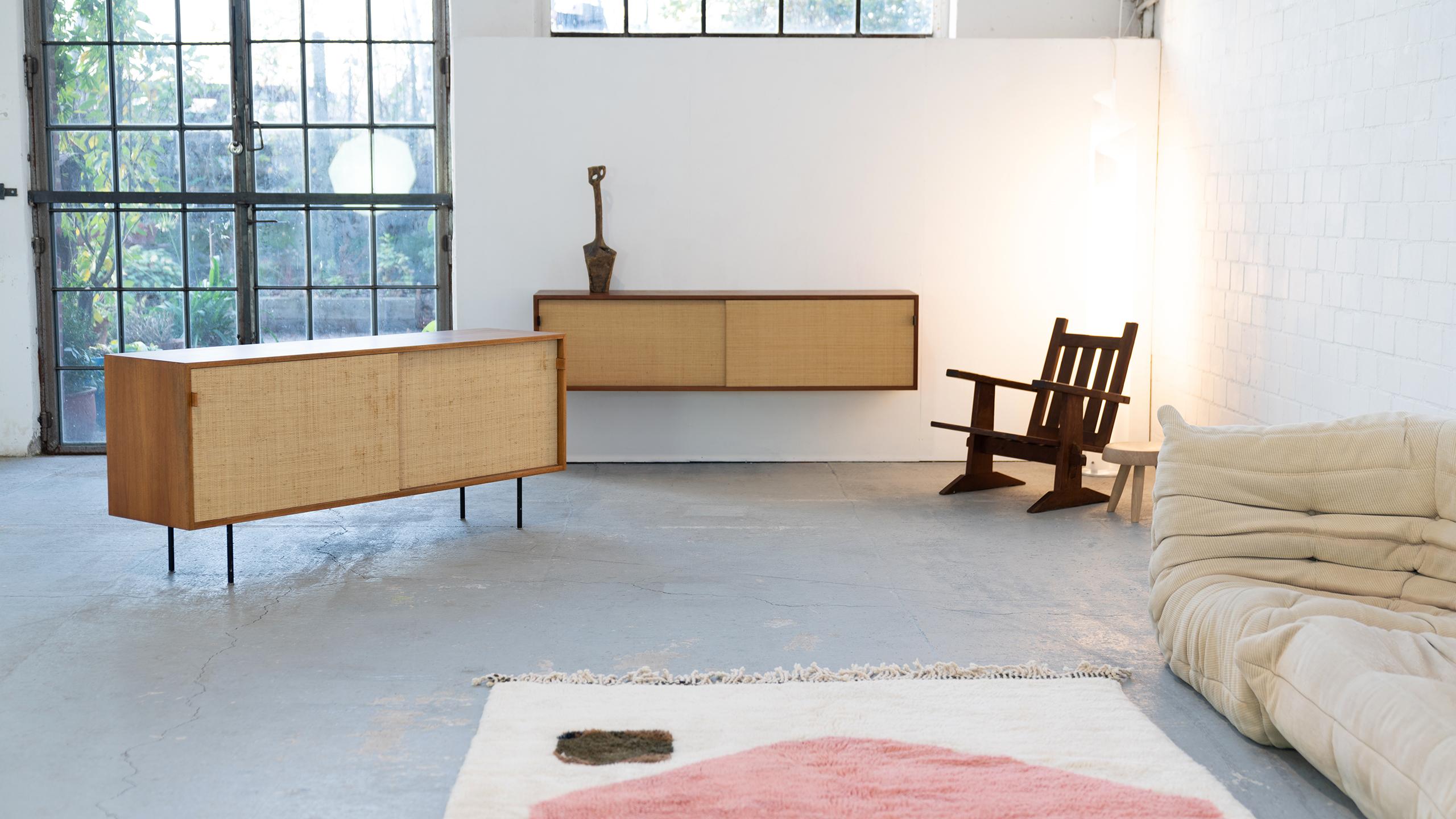 Florence Knoll, Sideboard 1968 Seagrass Doors and Walnut by Knoll International 1