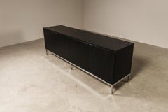 Florence Knoll sideboard in black oak and chrome for Knoll International, 1960s