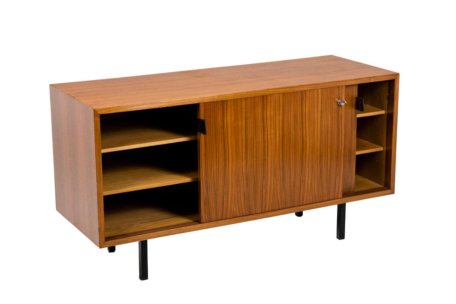 Florence Knoll, Sideboard in Teak and Steel, 1960s In Good Condition In Saint-Ouen, FR