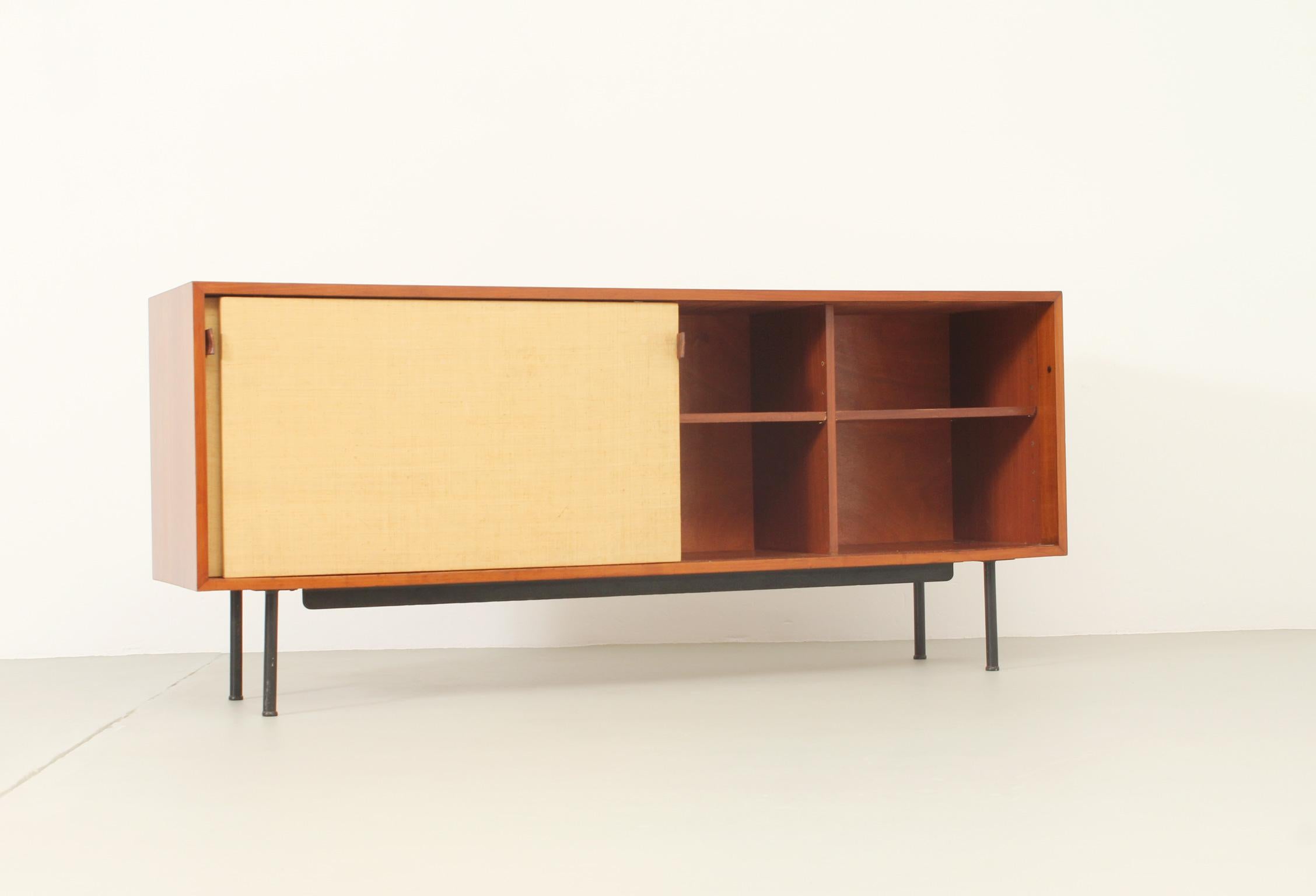 Mid-20th Century Florence Knoll Sideboard Model 116 with Seagrass Sliding Doors For Sale