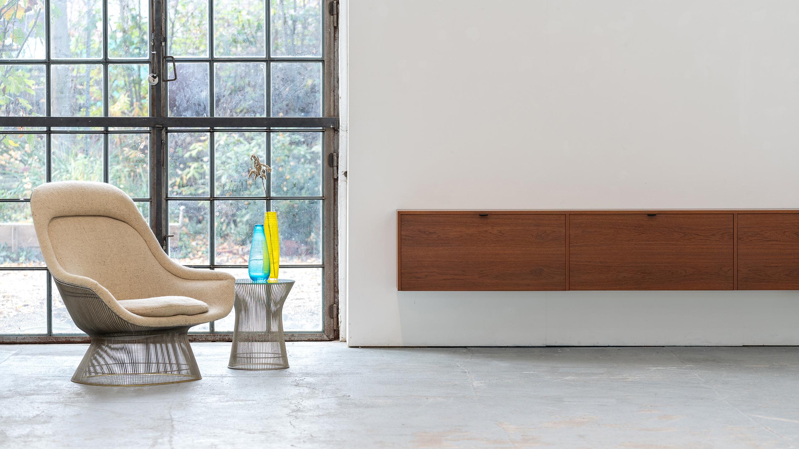 Florence Knoll, Sideboard, Wall Bar Unit in Teak, 1954 for Knoll International For Sale 2