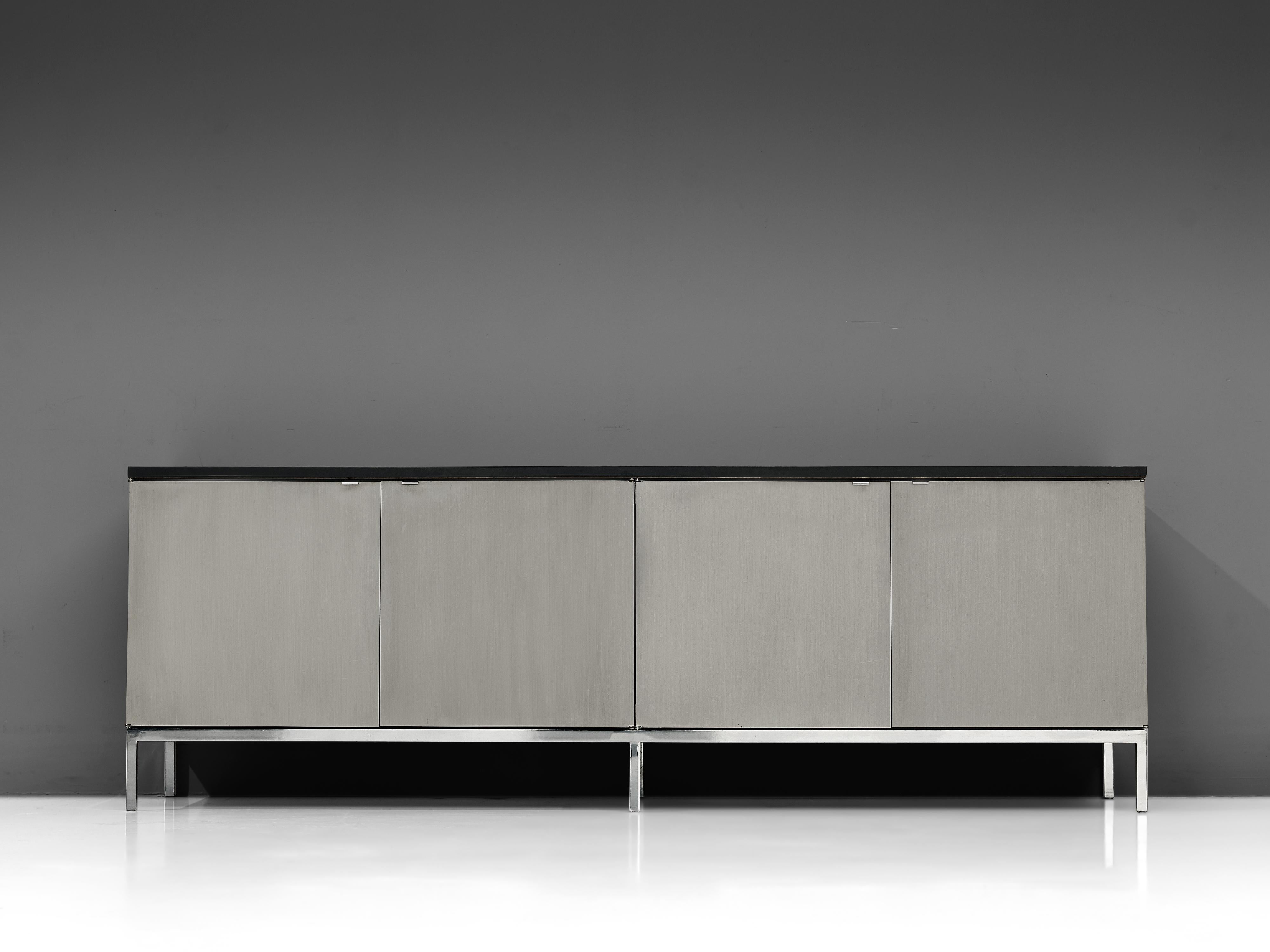 American Florence Knoll Sideboard with Brushed Steel Doors