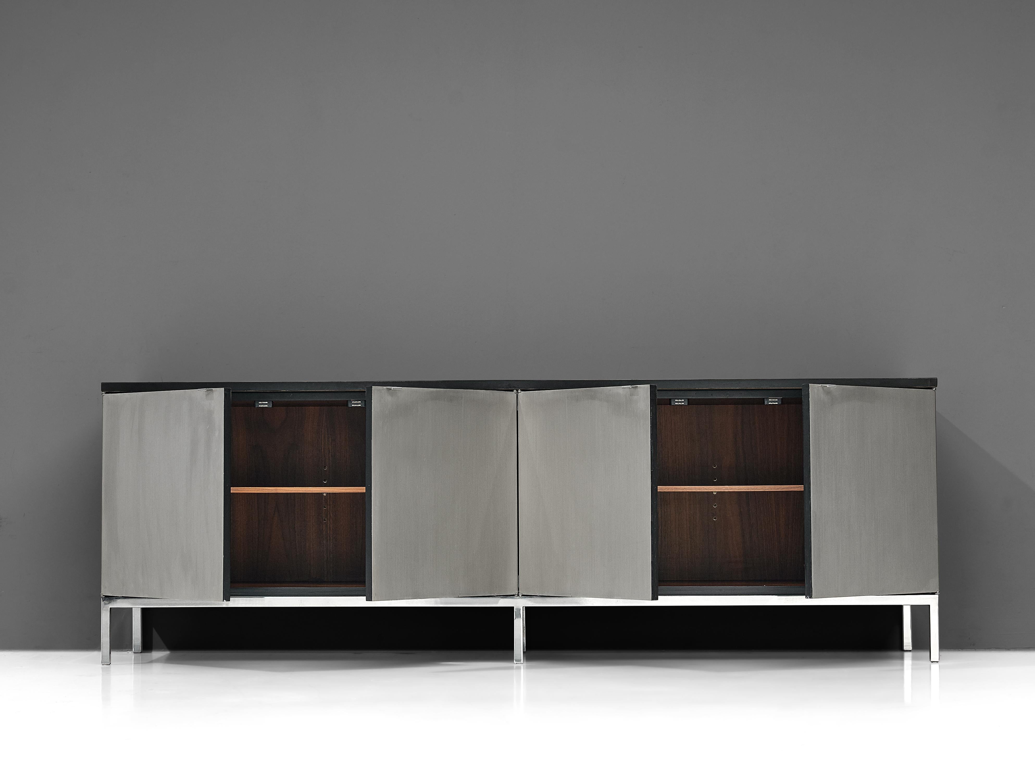 Florence Knoll Sideboard with Brushed Steel Doors 1