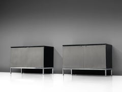 Florence Knoll Sideboards with Brushed Steel Doors