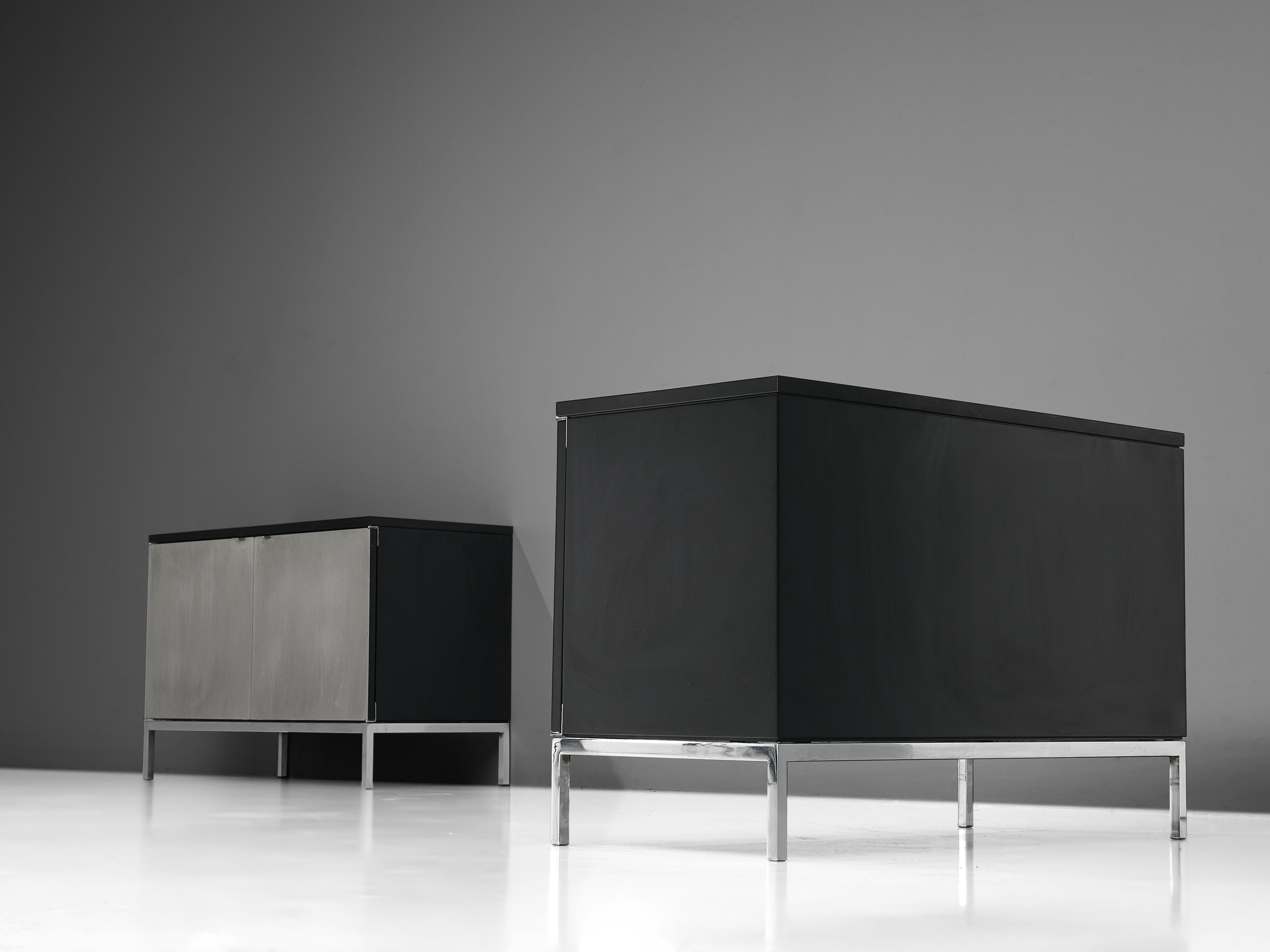 Florence Knoll Sideboards with Brushed Steel Doors 2