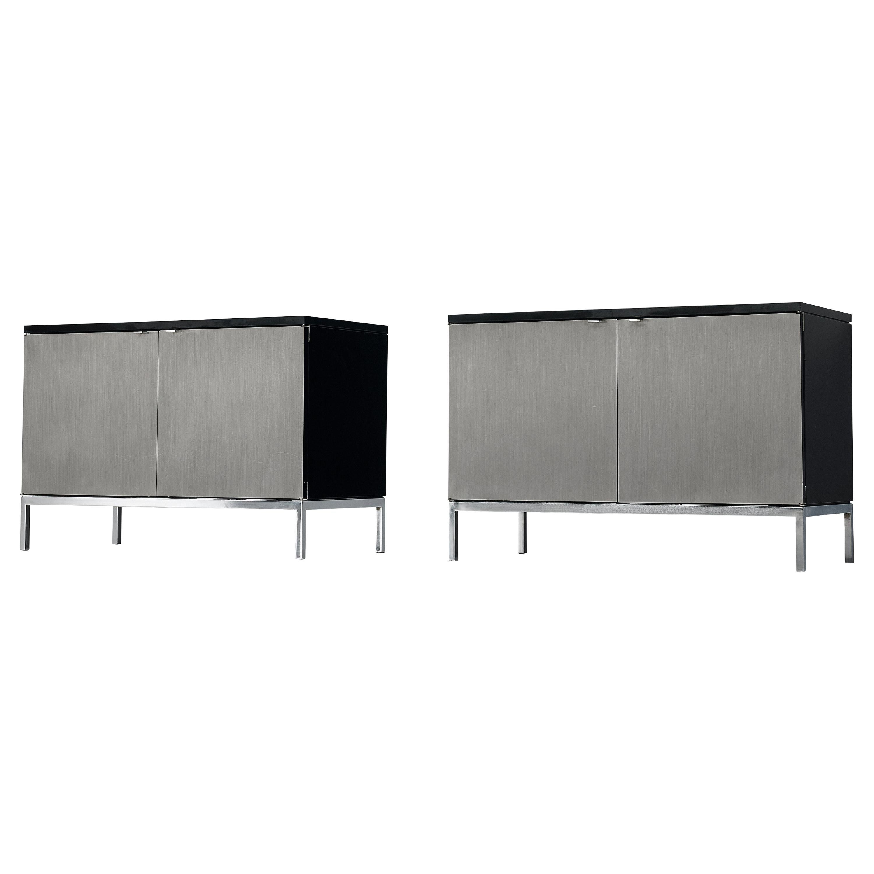 Florence Knoll Sideboards with Brushed Steel Doors