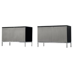 Florence Knoll Sideboards with Brushed Steel Doors