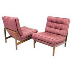 Florence Knoll Slipper Chairs in Walnut, Model 51w, 1950s