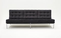 Florence Knoll Sofa. Expertly redone in Charcoal Robert Allen Chenille Fabric.