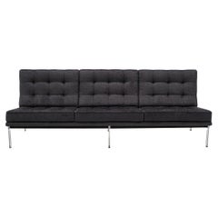 Florence Knoll Sofa. Expertly redone in Charcoal Robert Allen Chenille Fabric.