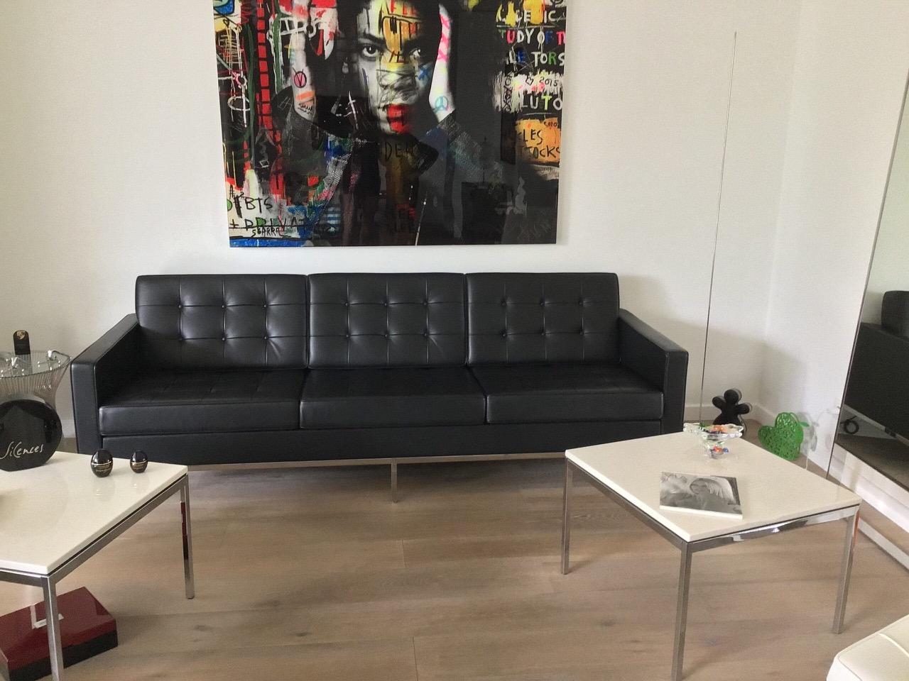 Canapé Florence Knoll en cuir noir 'Sabrina' - Occasion rare (2012) en vente 15