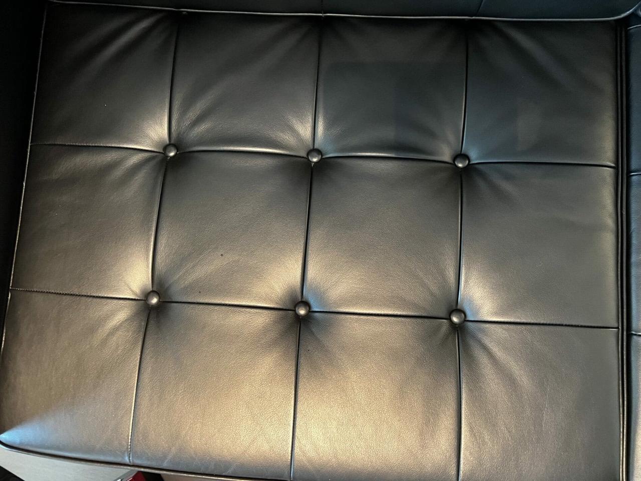 Canapé Florence Knoll en cuir noir 'Sabrina' - Occasion rare (2012) Excellent état - En vente à Saint Ouen, FR