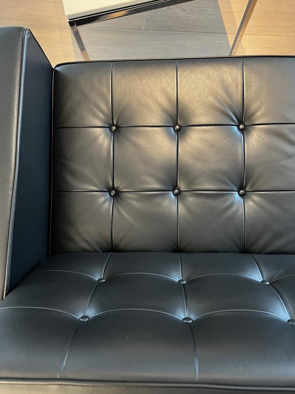 Canapé Florence Knoll en cuir noir 'Sabrina' - Occasion rare (2012) en vente 2