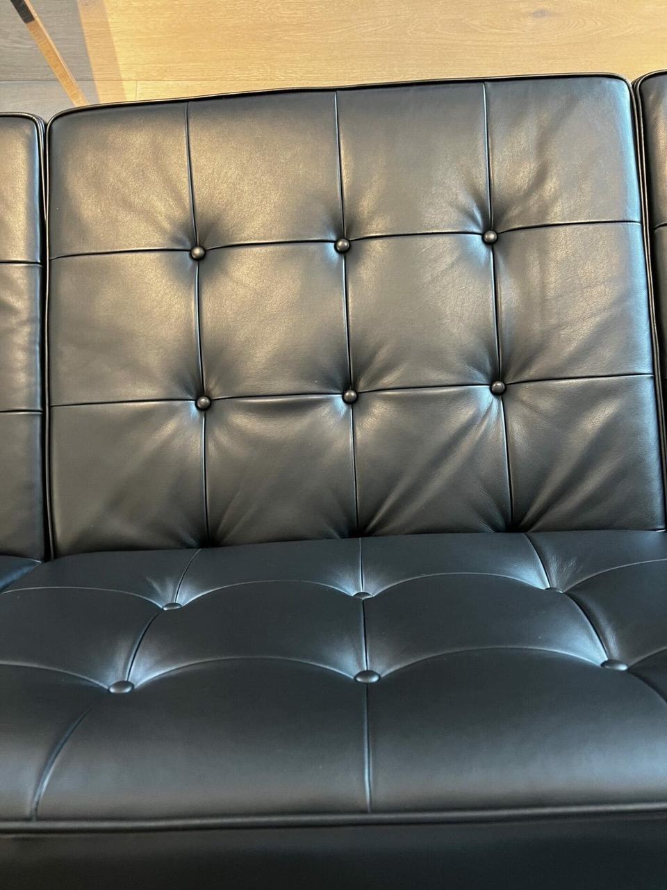 Canapé Florence Knoll en cuir noir 'Sabrina' - Occasion rare (2012) en vente 3