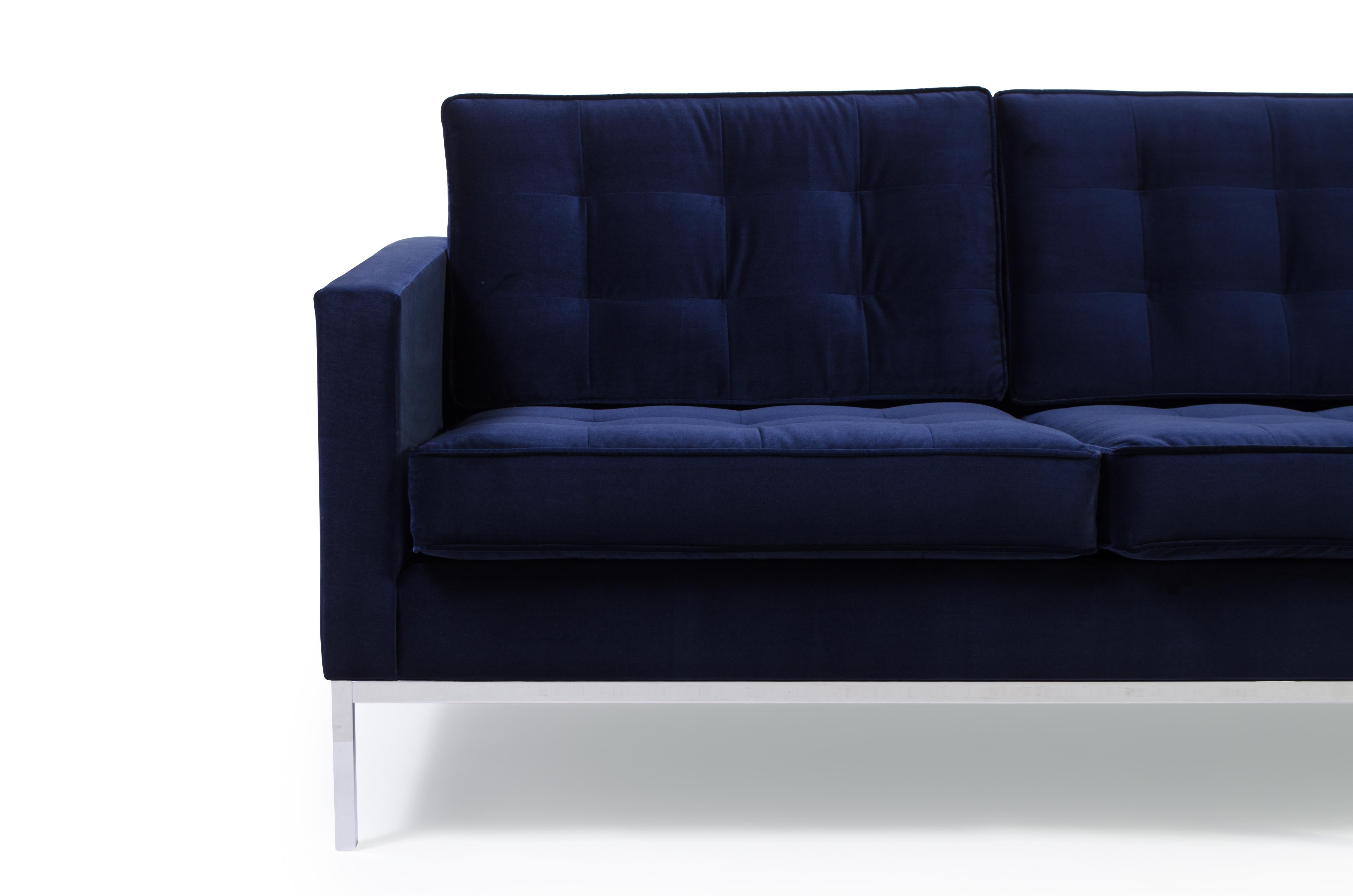 North American Florence Knoll Sofa in Navy Velvet