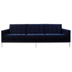 Florence Knoll Sofa in Navy Velvet