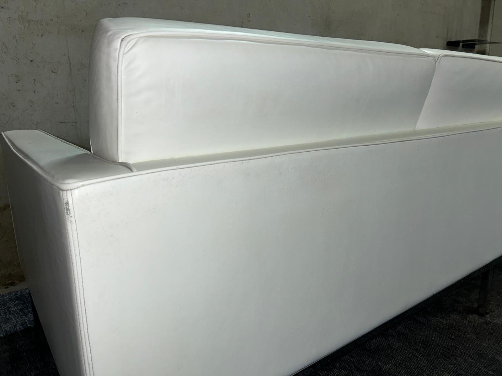 Divano Florence Knoll Pelle bianca in vendita 6