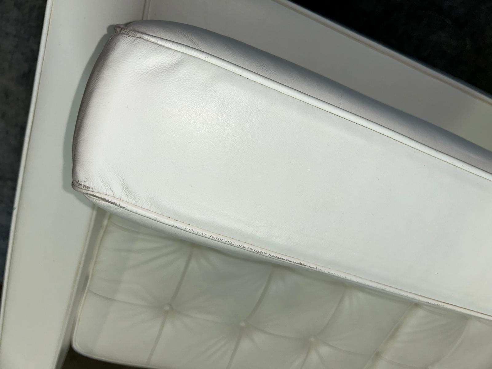 Divano Florence Knoll Pelle bianca in vendita 2