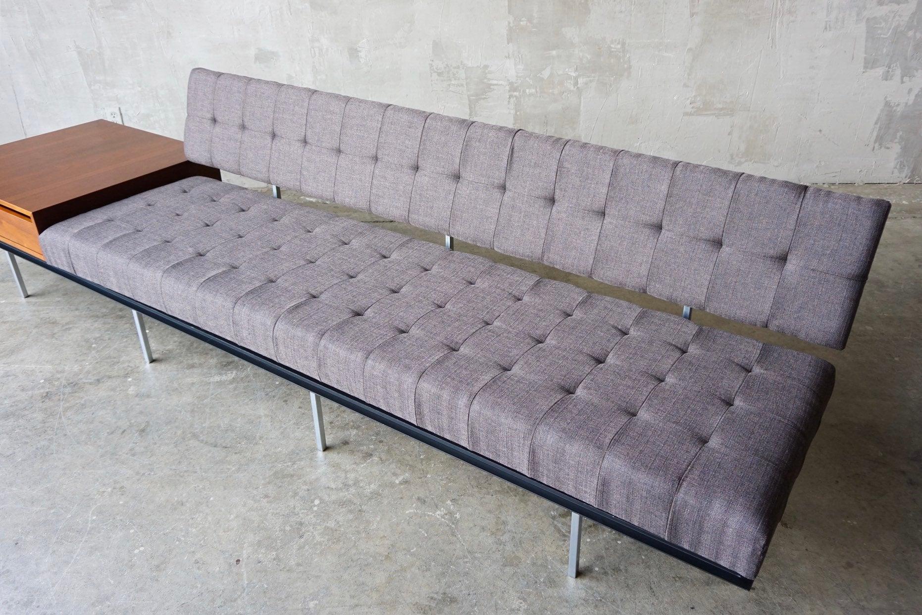 Florence Knoll Sofa with Attached Cabinet In Excellent Condition In Merced, CA