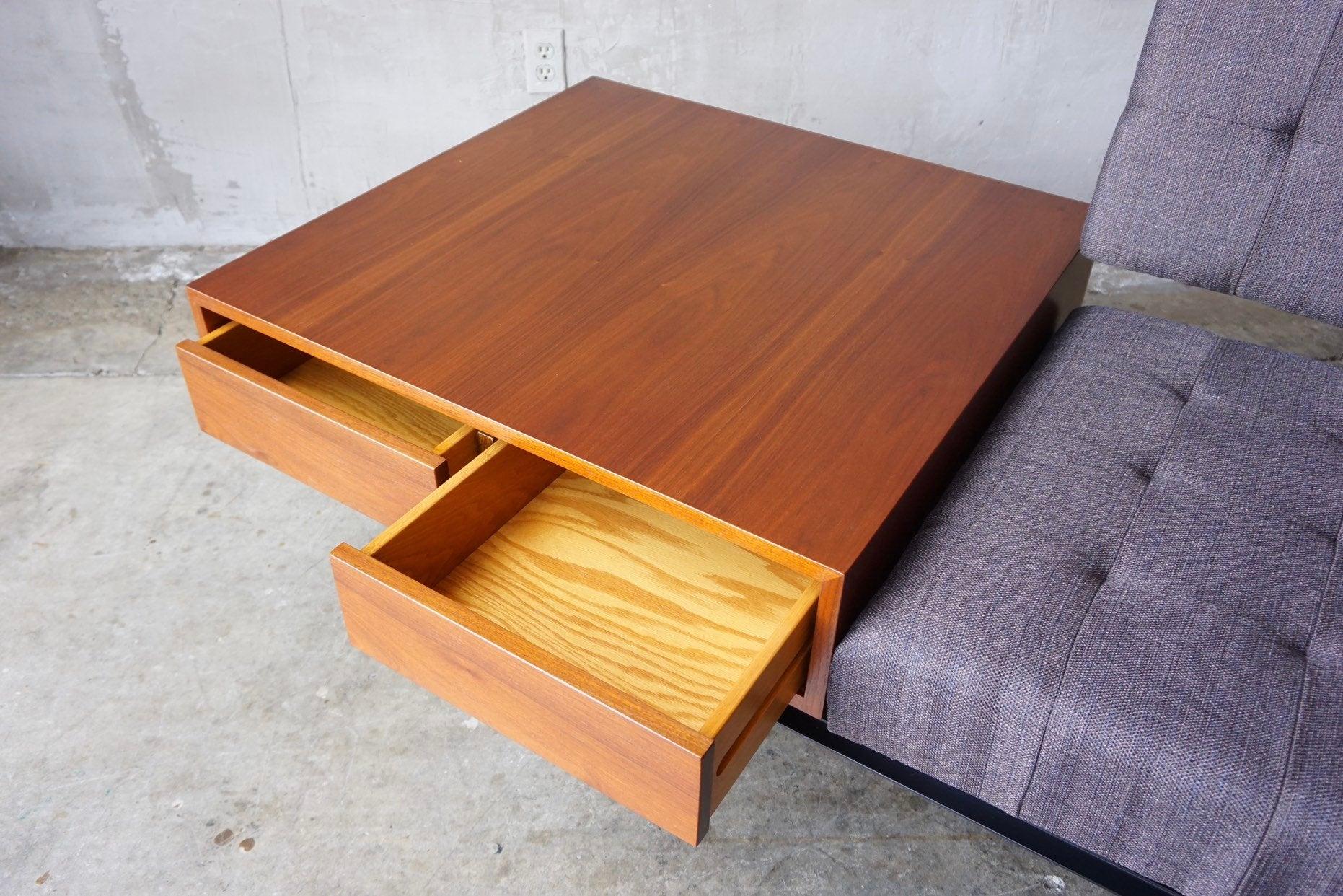 Florence Knoll Sofa with Attached Cabinet 2