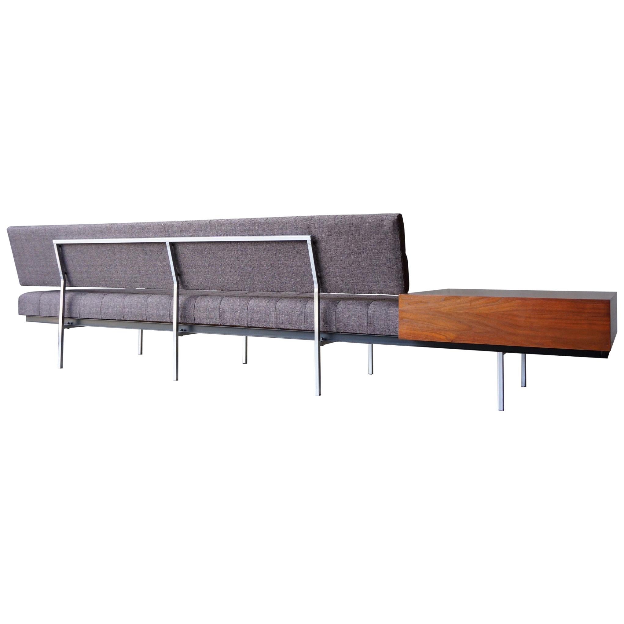 Florence Knoll Sofa with Attached Cabinet