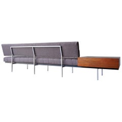 Florence Knoll Sofa with Attached Cabinet