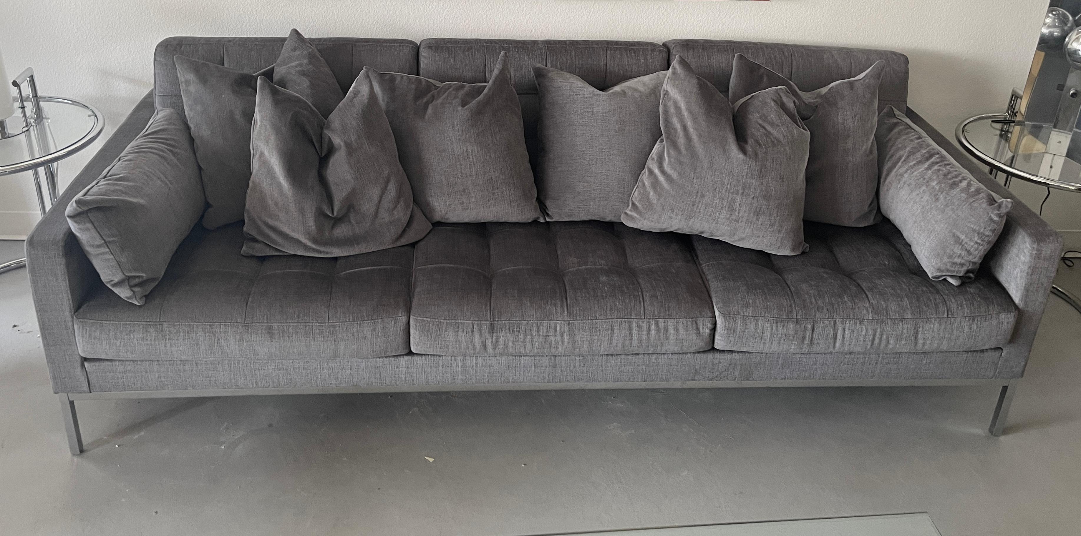 Contemporary Florence Knoll Sofa with Down Cushions