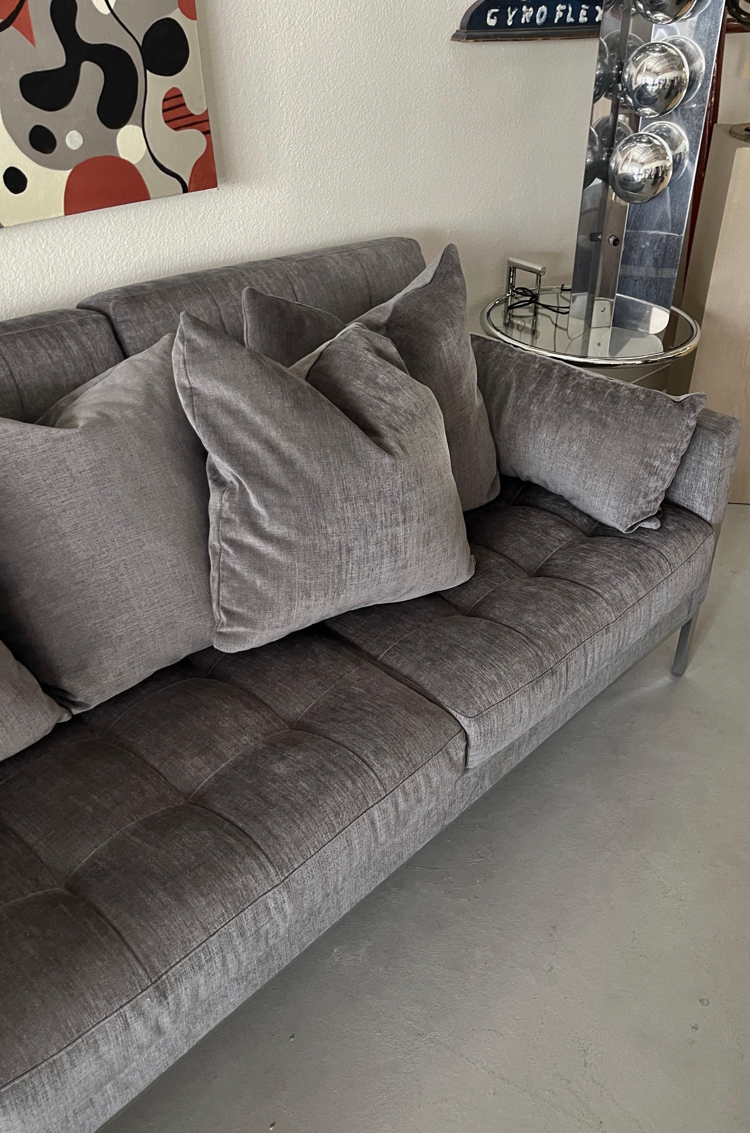 Steel Florence Knoll Sofa with Down Cushions