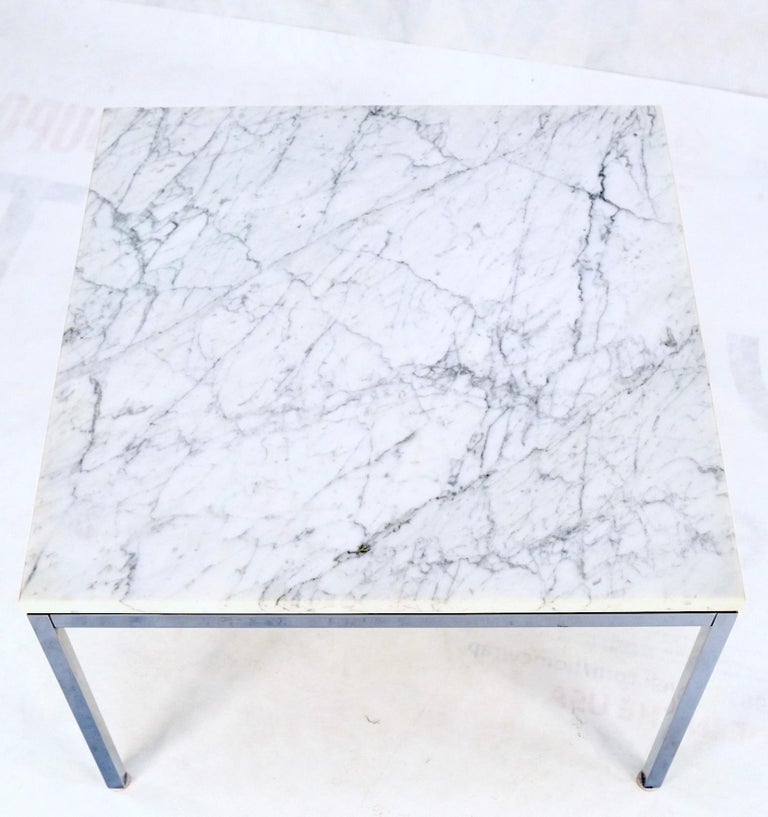Florence Knoll Square Marble Top Solid Chrome Base Side End Coffee
